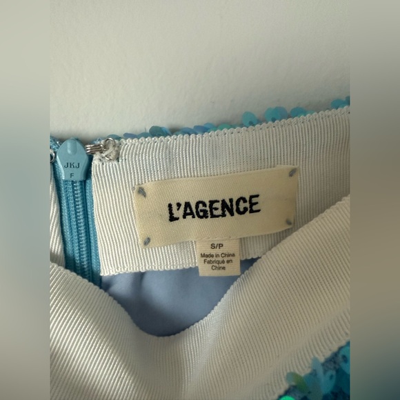NWOT L'AGENCE Fully Sequined Maxi Skirt In Cloud Blue - Picture 8 of 16